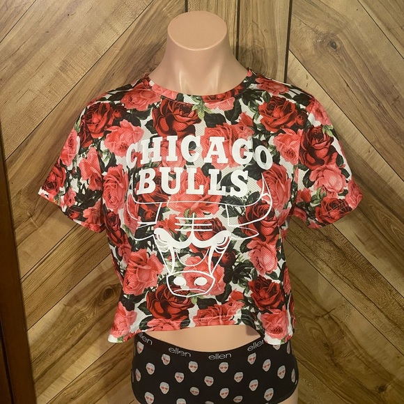 NBA Tops - Nba Chicago Bulls Floral Mesh Jersey Tee